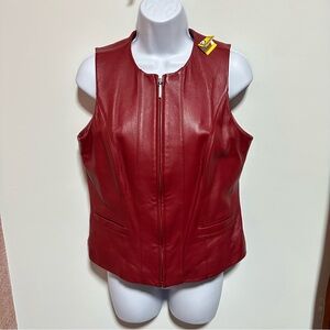 Excellent Vintage Valerie Stevens Red Leather Vest